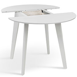 Фото Стіл обідній Модерн Круглий Колібрі Білий + Білий