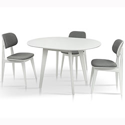 Фото Стіл обідній Модерн Круглий Колібрі Білий + Білий