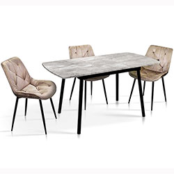 Фото Стіл обідній Соло Фіджі Чорний + Базальт