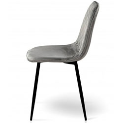 Фото Стілець Марс Grace Чорний + Велюр Сірий