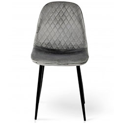 Фото Стілець Марс Grace Чорний + Велюр Сірий