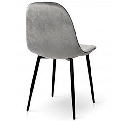 Фото Стілець Марс Grace Чорний + Велюр Сірий