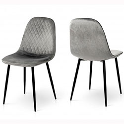 Фото Стілець Марс Grace Чорний + Велюр Сірий
