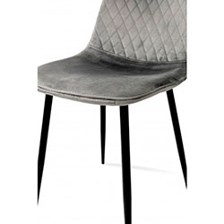 Фото Стілець Марс Grace Чорний + Велюр Сірий