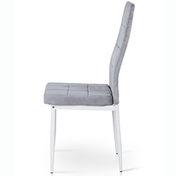 Фото Стілець Айс Grace Білий + Велюр Світло-Сірий