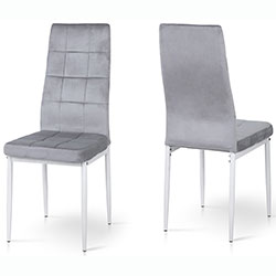 Фото Стілець Айс Grace Білий + Велюр Світло-Сірий