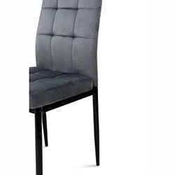Фото Стілець Айс Grace Чорний + Велюр Темно-Сірий