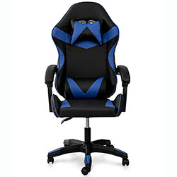 Фото Стілець комп’ютерний Слім Office Чорний + Синій