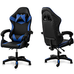 Фото Стілець комп’ютерний Слім Office Чорний + Синій