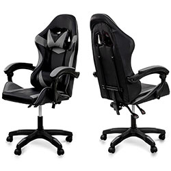 Фото Стілець комп’ютерний Слім Office Чорний + Сірий