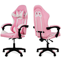 Фото Стілець комп’ютерний Слім Office Рожевий + Білий