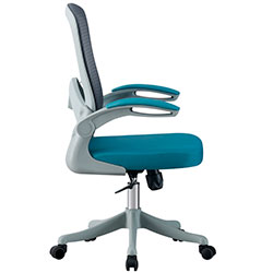 Фото Стілець комп’ютерний Джет Office Темно-Сірий + Аква