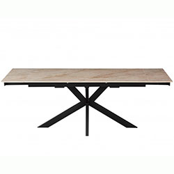 Фото Стіл обідній розкладний Квант Чорний + Кераміка Шекспір Грей Grace