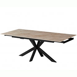 Фото Стіл обідній розкладний Квант Чорний + Кераміка Шекспір Грей Grace