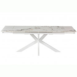 Фото Стіл обідній розкладний Квант Білий + Кераміка Нефрит Білий Grace