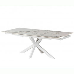 Фото Стіл обідній розкладний Квант Білий + Кераміка Нефрит Білий Grace