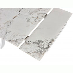 Фото Стіл обідній розкладний Квант Білий + Кераміка Нефрит Білий Grace