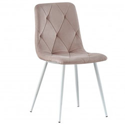 Фото Стілець Меморі Grace Білий + Велюр Бежевий
