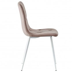 Фото Стілець Меморі Grace Білий + Велюр Бежевий