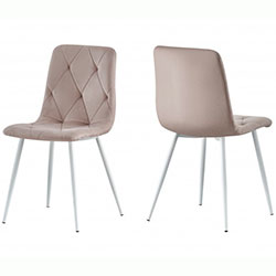 Фото Стілець Меморі Grace Білий + Велюр Бежевий