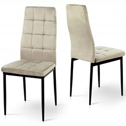 Фото Стілець Айс Grace Чорний + Велюр Мокрий пісок