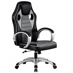 Фото Стілець геймерський Форсаж Office Сірий + Чорний