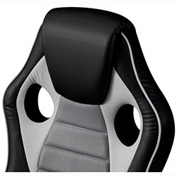Фото Стілець геймерський Форсаж Office Сірий + Чорний