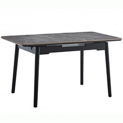 Фото Стіл обідній Нептун 110x75 Чорний + Кераміка Армані Грей Grace