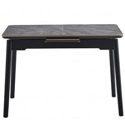 Фото Стіл обідній Нептун 110x75 Чорний + Кераміка Армані Грей Grace