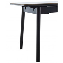 Фото Стіл обідній Нептун 110x75 Чорний + Кераміка Армані Грей Grace