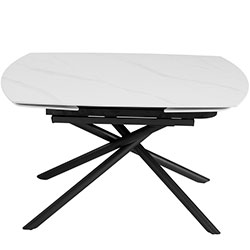 Фото Стіл обідній розкладний Гатвік Grace Чорний + кераміка Біла