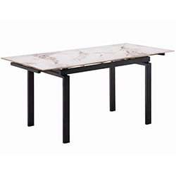 Стіл обідній розкладний Оріон Grace Чорний + кераміка Нефрит Білий