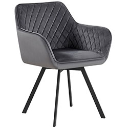 Стілець з поворотним механізмом Імпульс Grace велюр Темно-Сірий