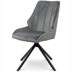 Стілець з поворотним механізмом Спінер Grace велюр Сірий