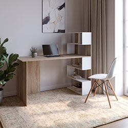 Фото Cтіл комп’ютерний Джеко 1416L лівий Сонома + Німфея Альба