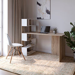 Фото Cтіл комп’ютерний Джеко 1416Р правий Сонома + Німфея Альба