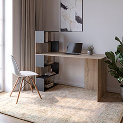 Фото Cтіл комп’ютерний Джеко 1416Р правий Сонома + Антрацит