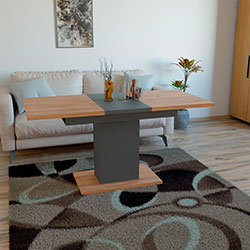 Фото Стіл розсувний Грейс Дуб Крафт Золотий + Антрацит