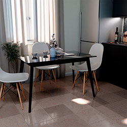 Фото Стіл Турін Люкс 1180x680 Чорний Глянець Р104