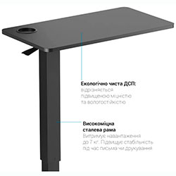 Фото Офісний стіл з регулюванням висоти ODM366B Black