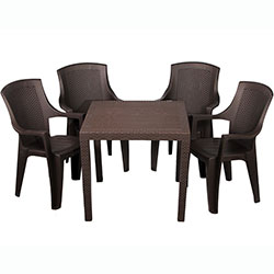 Набір садових меблів стіл King та 4 крісла Eden Коричневий