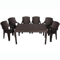 Фото Набір садових меблів стіл Prince та 6 крісел Eden Коричневий