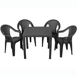 Набір садових меблів стіл King та 4 крісла Kora Антрацит