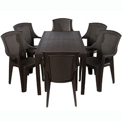 Фото Набір садових меблів стіл Joker та 6 крісел Eden Коричневий