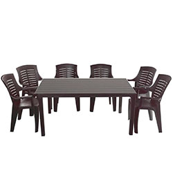 Набір садових меблів стіл Sumatra та 6 крісел Talia Коричневий