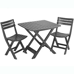 Фото Набір садових меблів стіл Tevere та 2 стільці Birki Антрацит