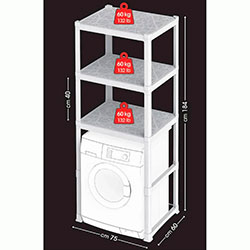 Фото Стелаж пластиковий Piano з 3 полицями Білий