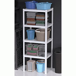 Фото Стелаж пластиковий Piano з 4 полицями Білий