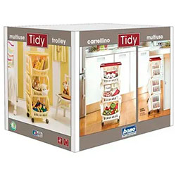 Фото Етажерка на коліщатах Tidy з 3 полицями Сіро-бежевий