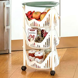 Фото Етажерка на коліщатах Cucinotto з 3 полицями Зелений